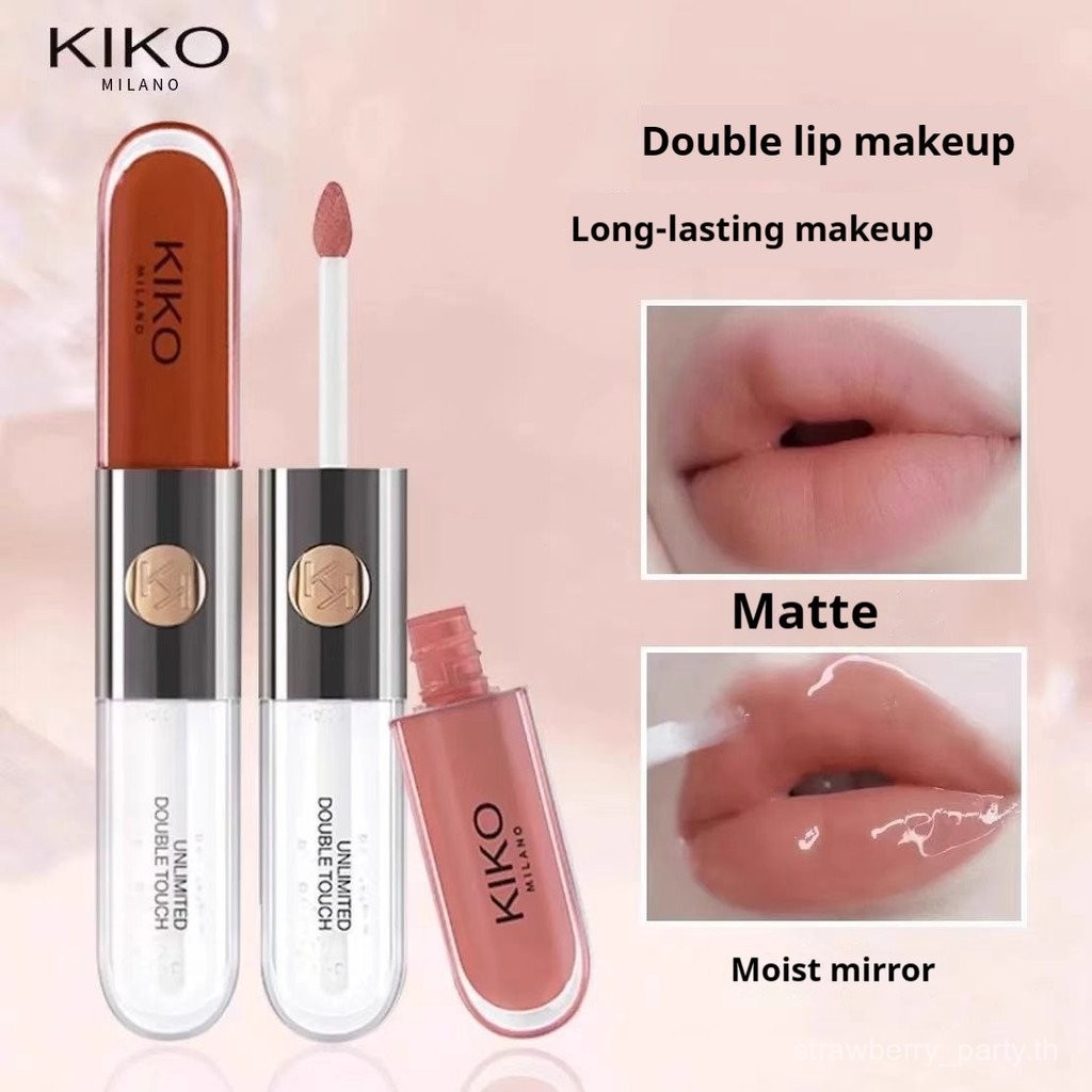 Kiko Milano ลิปกลอสแบบ double-ended Lip Glaze Kiko dyenatural Long-Lasting Non-Fading Lip GLOSS Lips