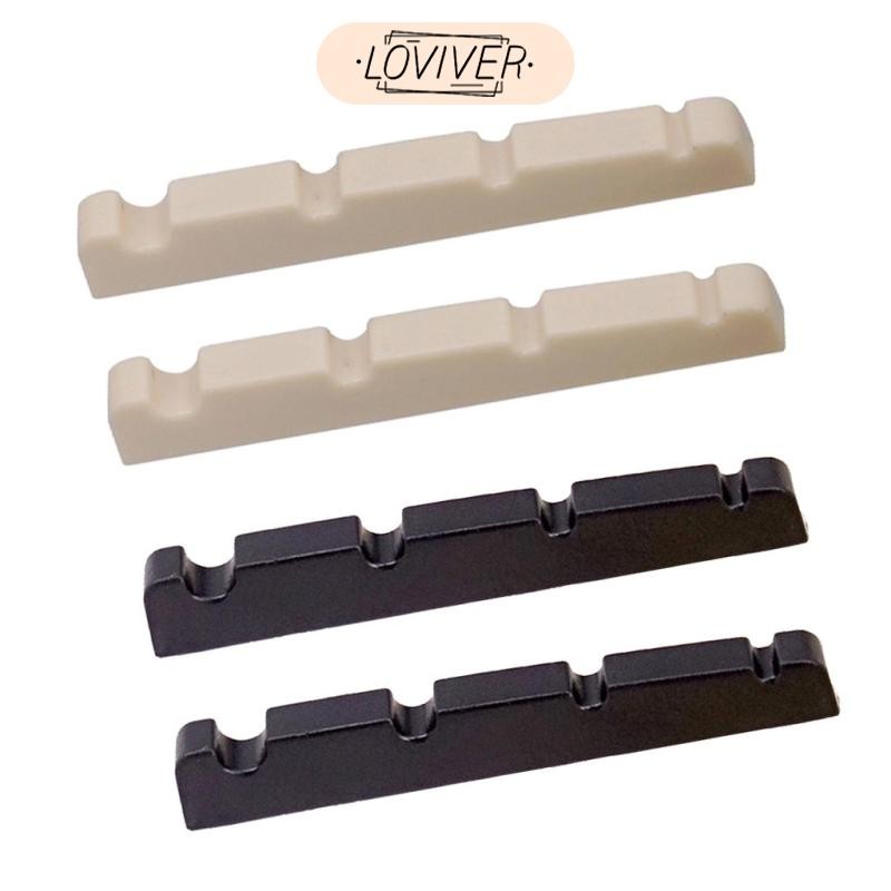 2x กีตาร์โค้ง Nut Bass Slotted Nut สําหรับกีตาร์ไฟฟ้า 4 สายเบส