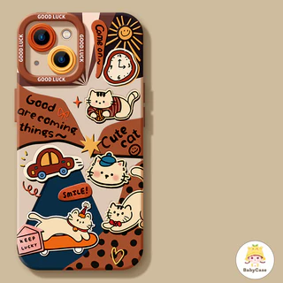 เคสไอโฟน11 13 สำหรับ iPhone 15 16 11 13 12 14 Pro Max 8 7 15 14 16 Plus XR XS X Max SE 2020 กำไลแมวตัวการ์ตูนน่ารัก