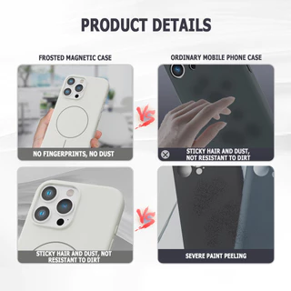 Matte Magnetic เคส For iPhone 13 11 16 15 Pro Max 14 12 16promax 15promax 14promax Liquid Silicone เคสโทรศัพท์มือถือ