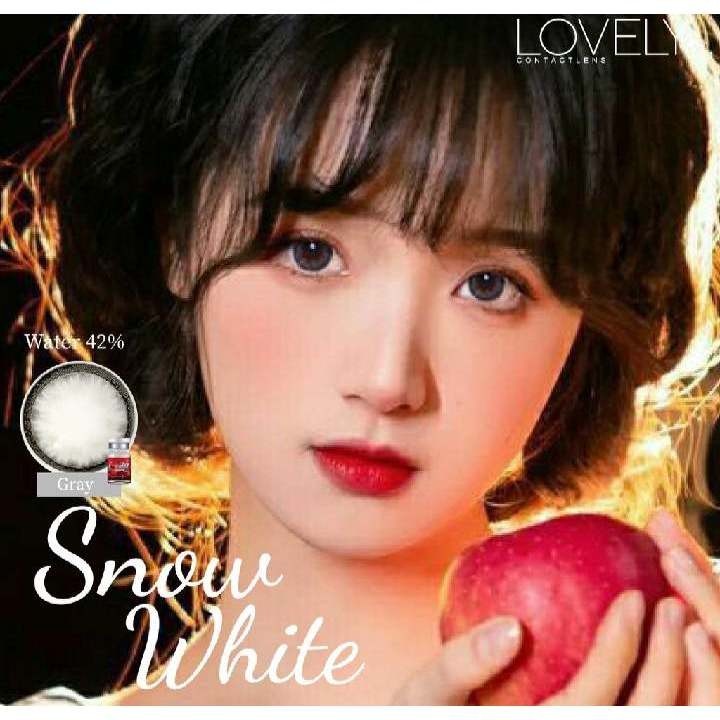 🔥คอนแทคเลนส์✨ขนาดกลาง✨Brown / Gray✨Snow white (Lovely)