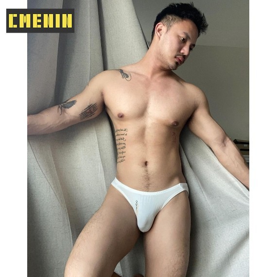 Cmenin กีฬาผู้ชายกางเกงส้อมสูงกีฬาไม่มีรอยต่อ Simple Low เอวชุดชั้นในชาย Modal น้ําหนักเบาสบาย Breathable ชุดชั้นในชาย AD314