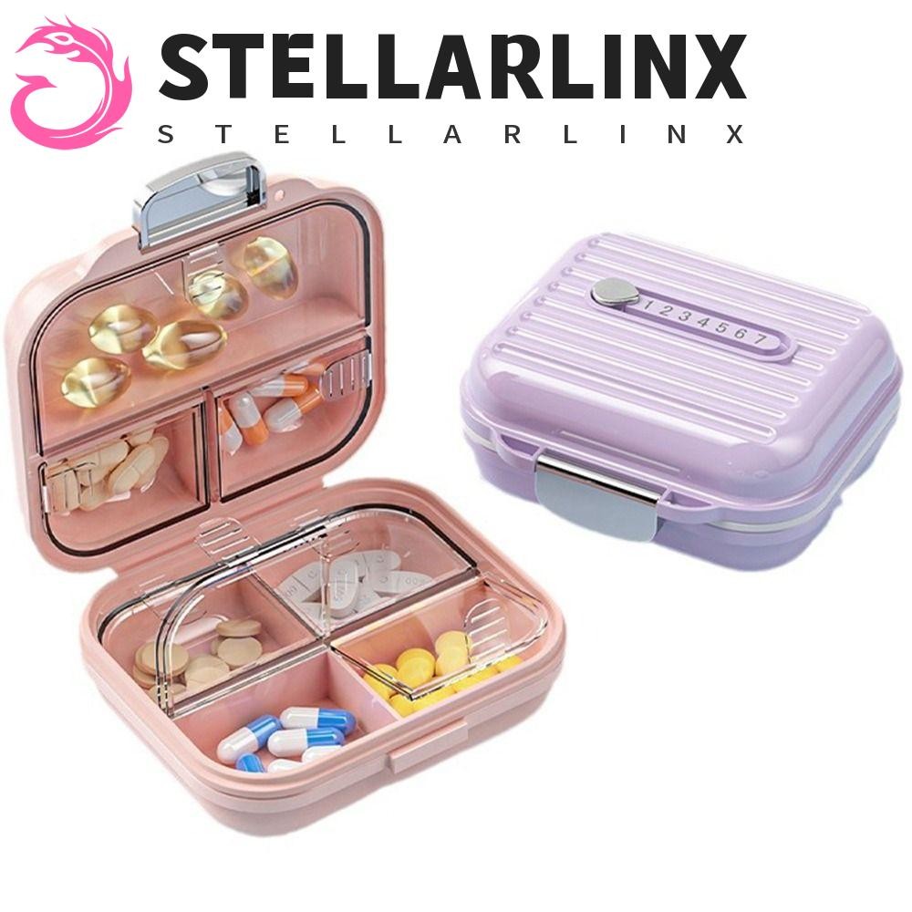 Stellarlinx Travel Pill Organizer, 7 ช่องขนาดเล็กและขนาดใหญ่กล่องยารายสัปดาห์,กรณียา Airtight Moisture-proof พร้อมฝาปิดยา Dispenser ยา