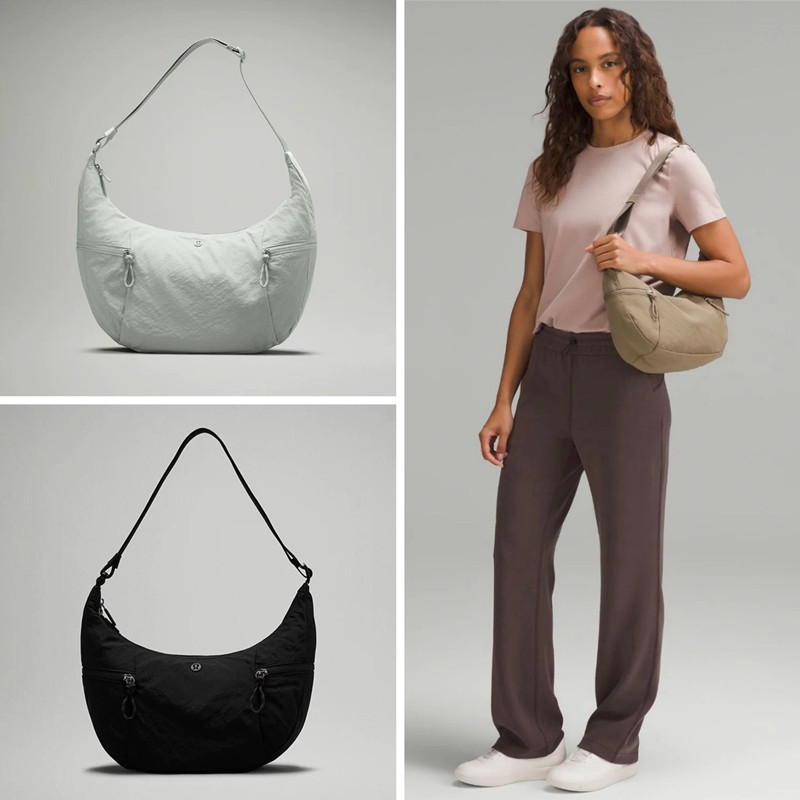 Lululemon Slouchy Sling Bag กระเป๋าสะพายความจุขนาดใหญ่กระเป๋าสะพายข้างกันน้ําฟิตเนสโยคะกระเป๋า