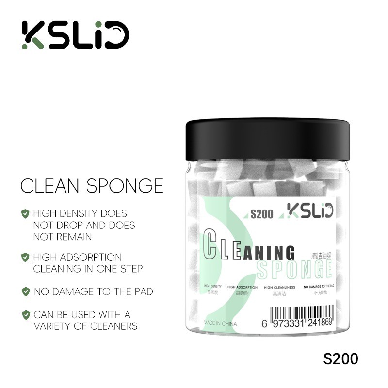 Kslid s200 ฟองน้ําทําความสะอาดนาโนสําหรับหน้าจอโทรศัพท์มือถือกําจัดกาว/กล้อง/PCB เชื่อม Flux น้ํามันทําความสะอาดไม่มี Floccucculentตกค้าง