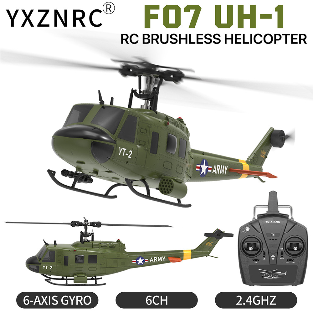 Yuxiang F07 UH-1 เฮลิคอปเตอร์ Aileronless 2.4G 6CH มอเตอร์คู่ 6 แกน Gyro RC Airplan