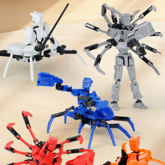 การพิมพ์ 3D Spider-man VS Robot Lucky 13 Action Figure Dummy Assembly Model