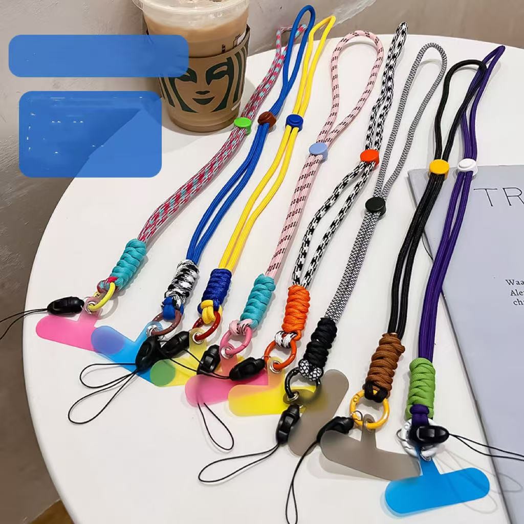 สายเชือกคล้องโทรศัพท์มือถือ ป้องกันการสูญหาย สีพื้น แบบสากล