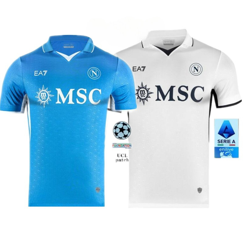 เสื้อทีม SSC Napoli ฤดูกาล 24-25 แบบเหย้าและเยือน เสื้อฟุตบอลผู้ชาย