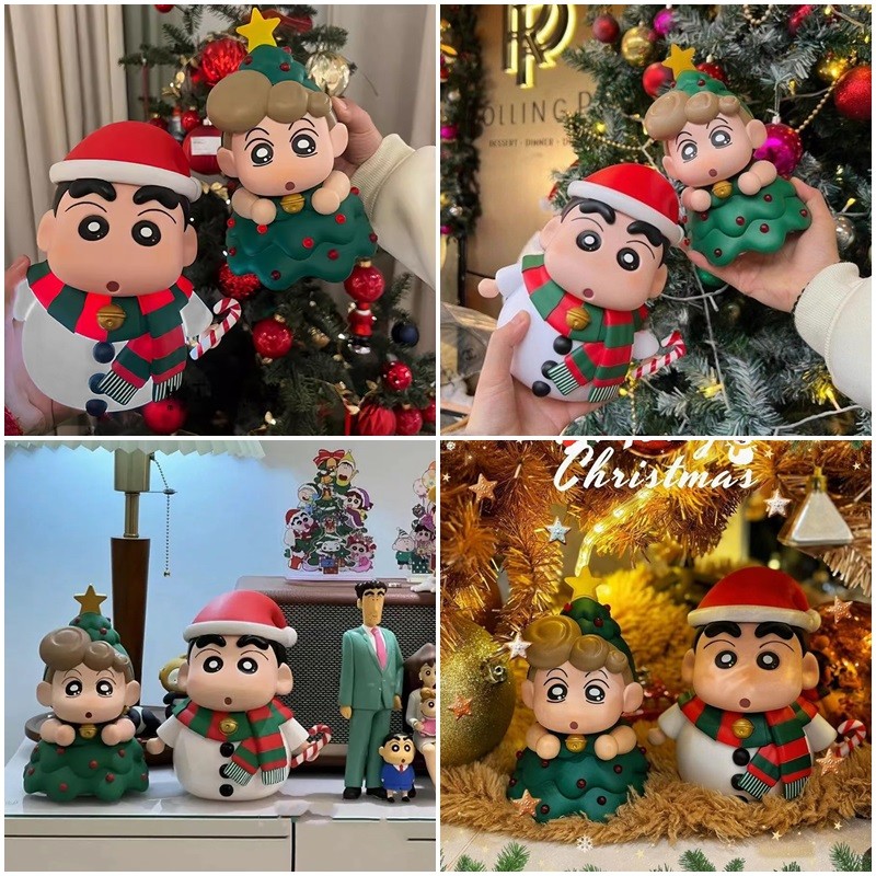 เครื่องประดับคริสต์มาสเครยอนชินจังคริสต์มาสเดสก์ท็อปตกแต่งการ์ตูนของขวัญคริสต์มาส