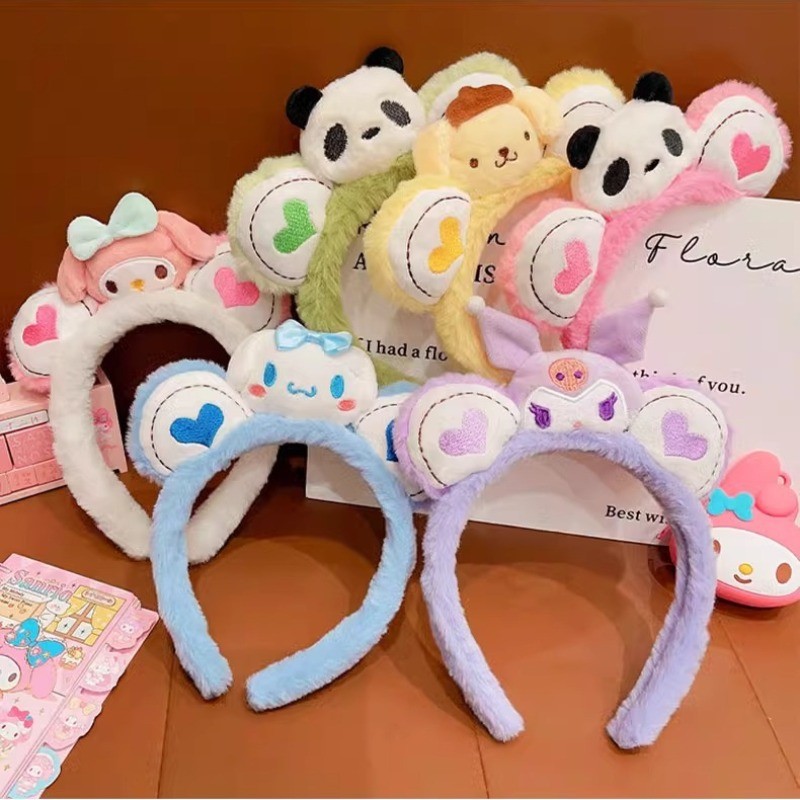 อะนิเมะตุ๊กตาแถบคาดศีรษะ Kuromi น่ารัก Plushie อุปกรณ์เสริมผมของเล่นเด็กตุ๊กตาสาวของขวัญ