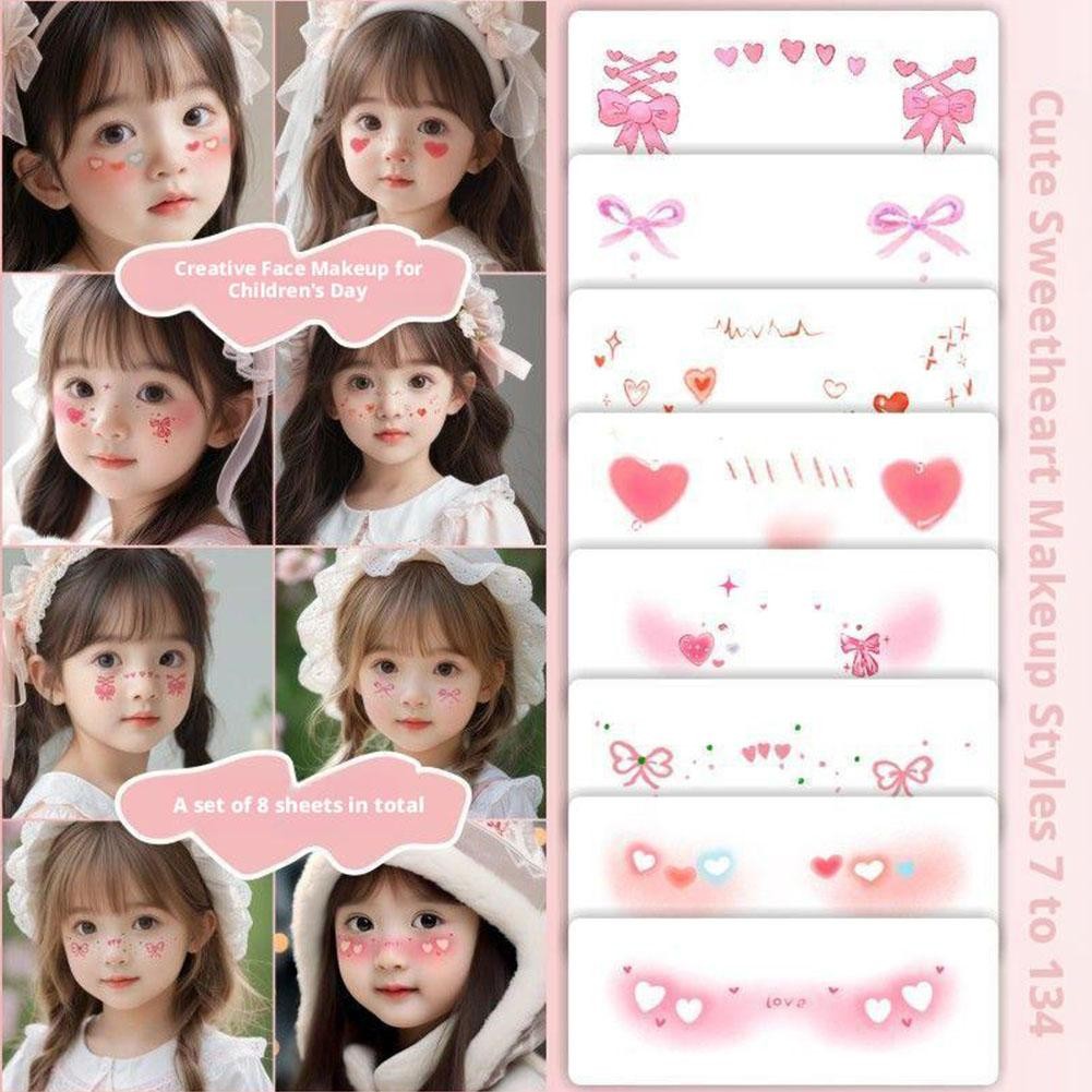 8ชิ้น/11ชิ้นคริสต์มาสสักสติกเกอร์กันน้ําทิ้งน่ารักบลัชเชอร์แต่งหน้าใบหน้าสติ๊กเกอร์