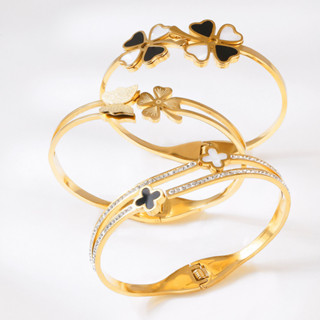 ยุโรปผู้หญิงสไตล์อเมริกัน Golden Electroplating Four-Leaf Cl…