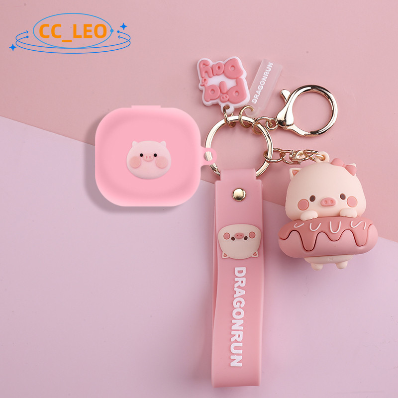 For Sony LinkBuds Fit Case Sony LinkBuds Open Silicone Soft Case Cartoon Astronaut Cute Piggy Keychain Pendant LinkBuds Open LinkBuds Fit Shockproof Shell Protective Sleeve