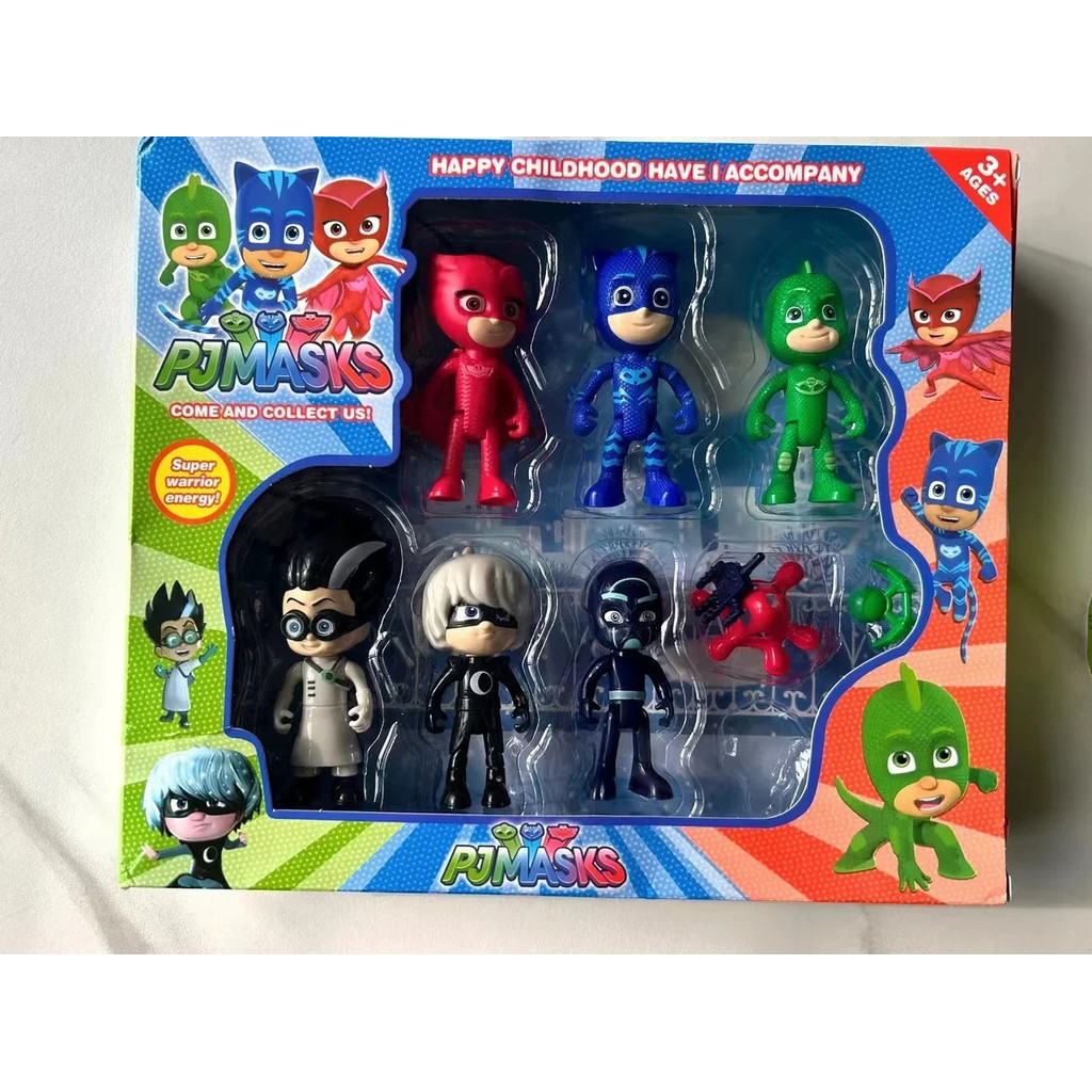 PJ masks Action FIGURE 9ชิ้น/เซ็ต Joint เคลื่อนย้ายได้ PJ masks ตุ๊กตา connor Greg Amaya รูปวันเกิดค