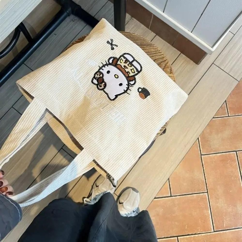 โคลินา115กระเป๋าเครื่องสําอาง,กระเป๋าถือ HelloKitty ปักลาย,ผ้าผ้าลูกฟูกย้อนยุคคุณภาพสูงแบบพกพากระเป๋าเก็บแต่งหน้า
