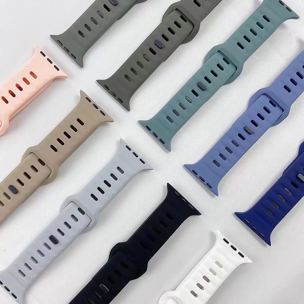 สายซิลิโคน + PC คลุมทั้งหมดสําหรับ Apple Watch 10 46 มม./42 มม.Ultra 49 มม.45 มม.44 มม.41 มม.40 มม.42 มม.38 มม.Iwatch Series10 9 8 7 6 5 4 SE 2 3