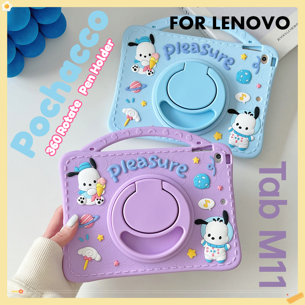 3D Pochacco เด็กกรณี Lanyard สําหรับ Lenovo Tab M11 TB330FU/Xiaoxin Pad 2024 TB331FC 11 นิ้วฝาครอบแท