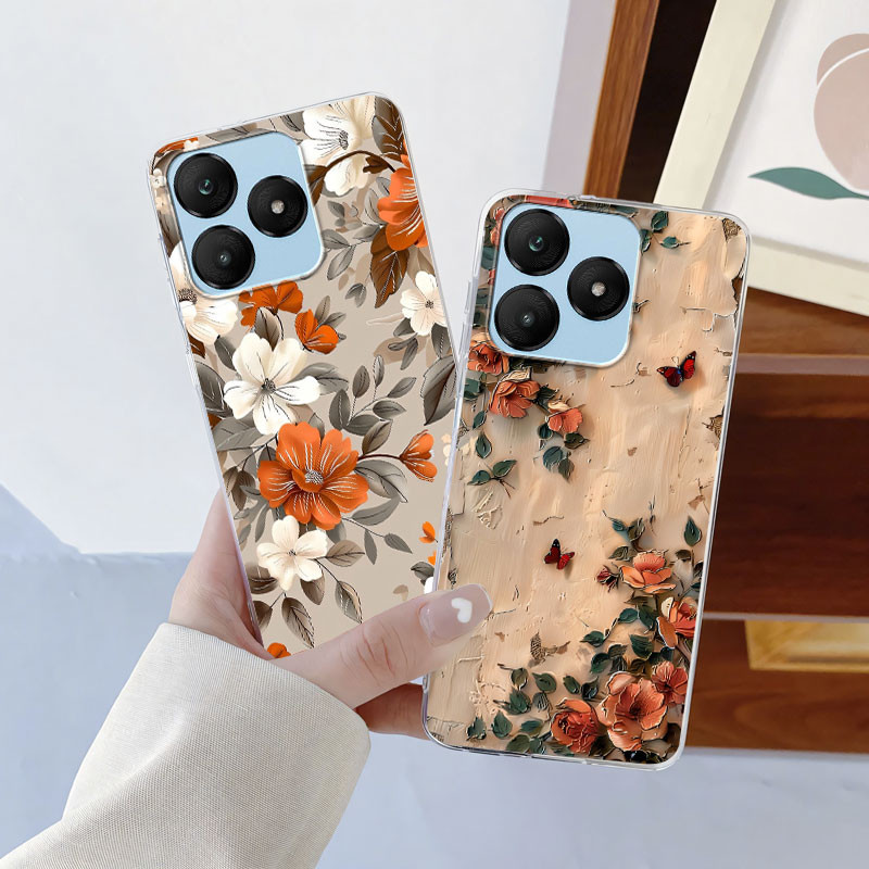 สําหรับ Wiko T10 T20 T60 กรณีหรูหราเคสโทรศัพท์สําหรับ WikoT10 T60 T20 หินอ่อนผีเสื้อดอกไม้ซิลิโคนอ่อนนุ่ม TPU ฝาครอบป้องกัน