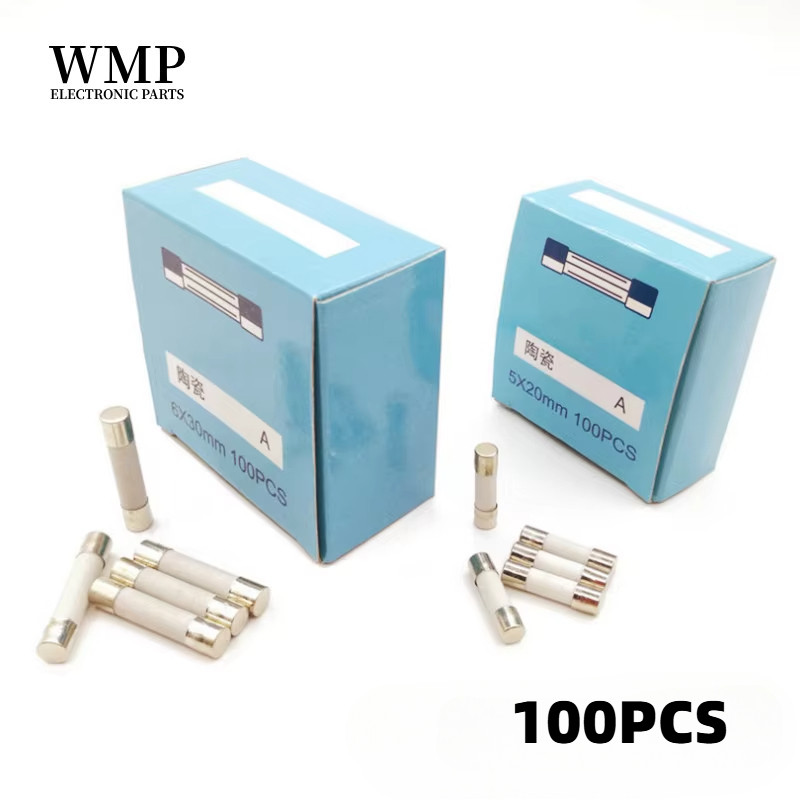 เซรามิค Blow 100pcs Fast Tube ฟิวส์ 6x30 มม.5x20 มม.250V 1A/2A/3A/4A/5A/6A/8A/10A/15A/20A tta3