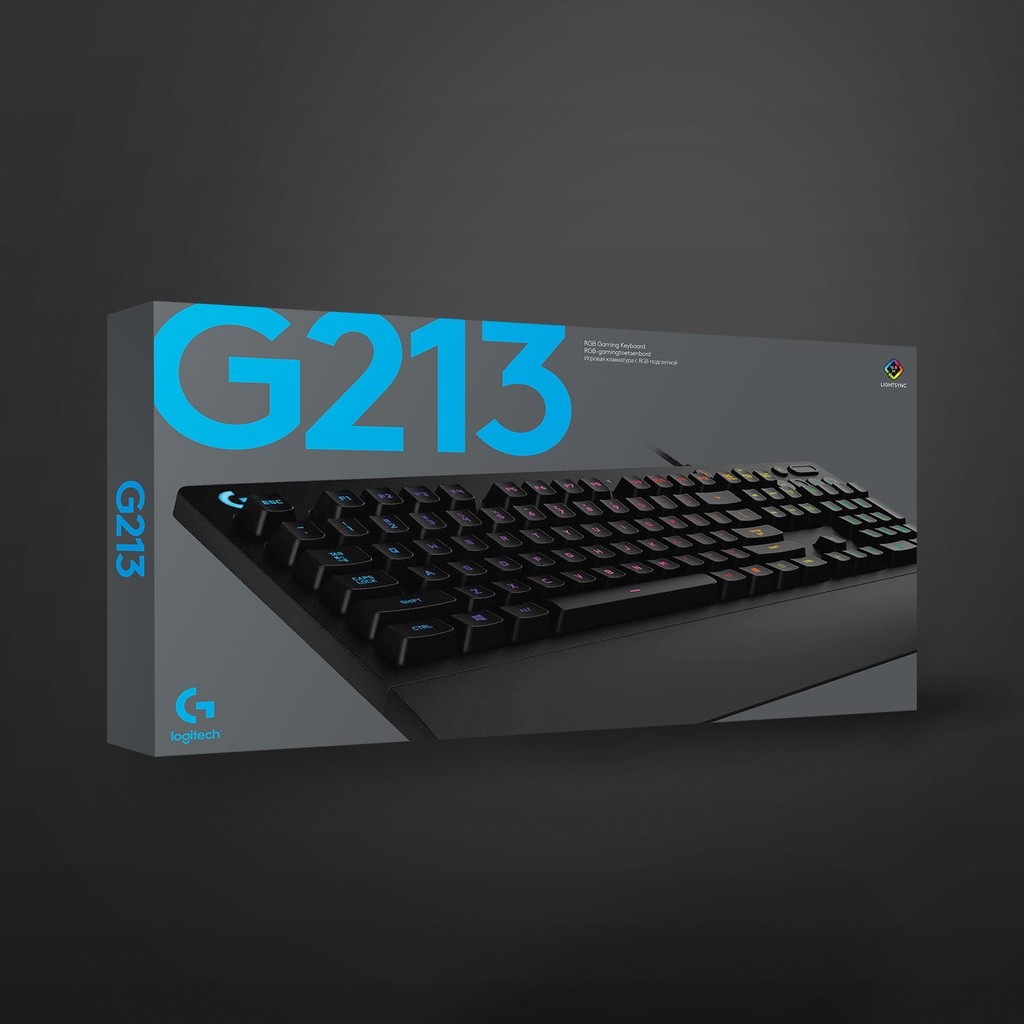 LOGITECH G213 PRODIGY GAMING KEYBOARD คีย์บอร์ดเกมมิ่ง คีย์ TH/EN กันน้ำ