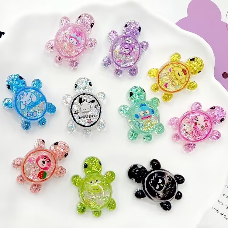 SANRIO 10ชิ้น ซานริโอ มินิเต่าสวนไมโครภูมิทัศน์งานฝีมือเรซินเต่าขนาดเล็กขนาดเล็กตกแต่งบ้านเครื่องประดับของขวัญ