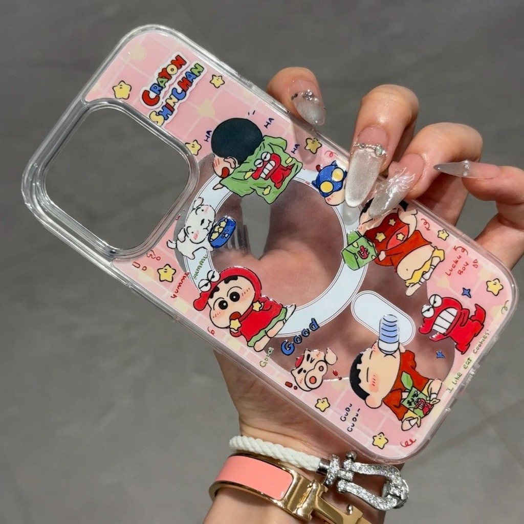Snack Shin-Chan รุ่นขายดีเหมาะสําหรับ iPhone15/14/13 เคสโทรศัพท์ iPhone15Promax เคสป้องกัน 14Promax กันกระแทก 11/12 โปร่งใส XS/XR/XSMAX