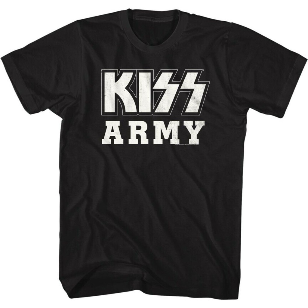 Kiss Cd Lgo Kiss Army เสื้อ B&W อย่างเป็นทางการ Lrg New Destroyer Love Hotter