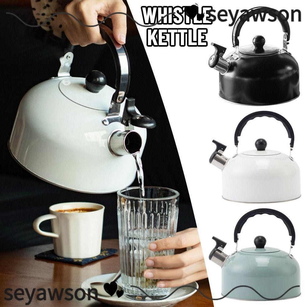 Seyawson 3L เตาแก๊สกาต้มน้ําสแตนเลสสําหรับเดินป่าทําอาหาร Ergonomic Handle กาน้ําชาสําหรับการเดินทาง