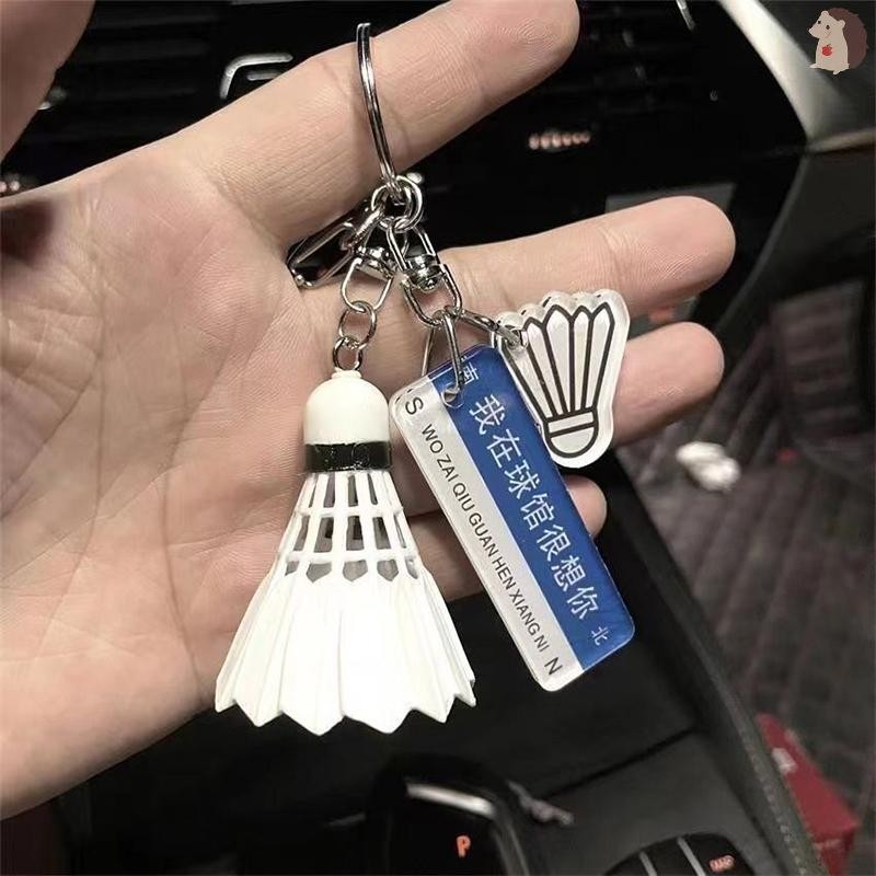 [IN] Creative Mini จําลองแบดมินตันพวงกุญแจพวงกุญแจรถ Key Holder กระเป๋าจี้เครื่องประดับอุปกรณ์เสริม Club ของขวัญ TH