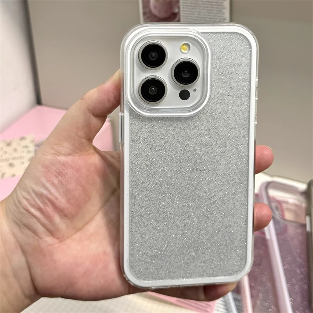 Ins Glitter เงาโปร่งใสเคสโทรศัพท์สําหรับ IPhone 11 17 16 14 15 Pro Max Air 16 PLUS 12 13 ProMax กรอบหนากันกระแทก IMD โทรศัพท์ปกหลัง - ภาพย่อย 4