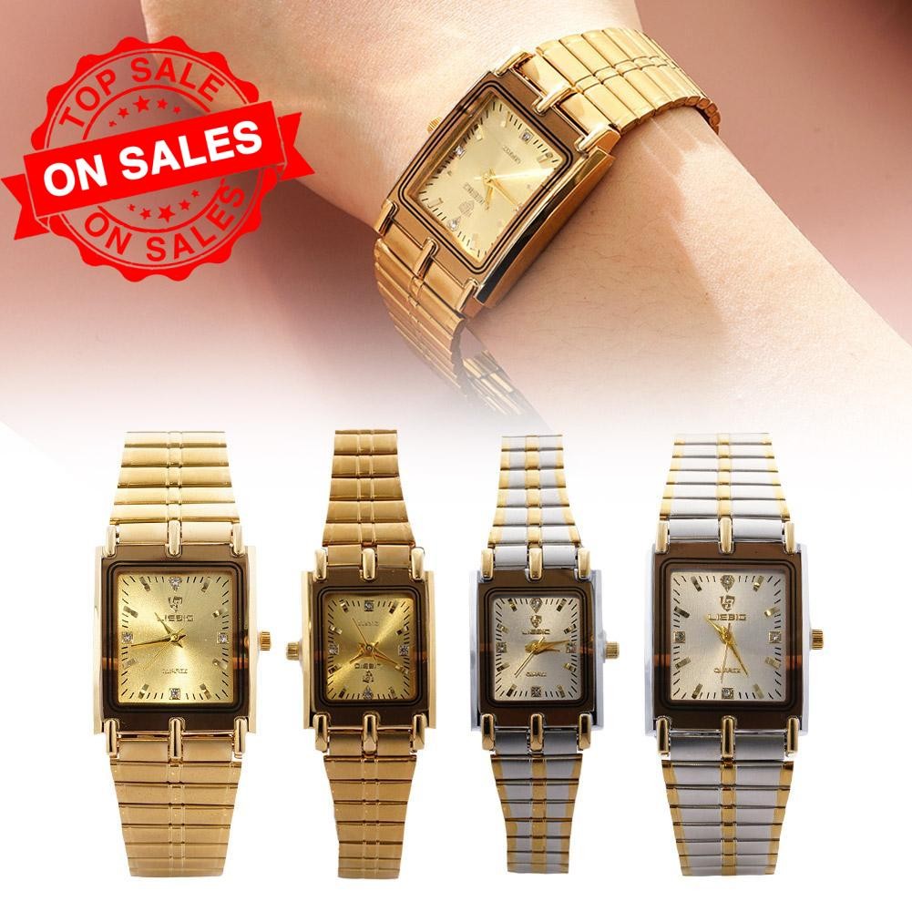 แฟชั่นคลาสสิกนาฬิกาคู่นาฬิกาควอทซ์สี่เหลี่ยมสําหรับคู่รักธุรกิจ ส8ย8