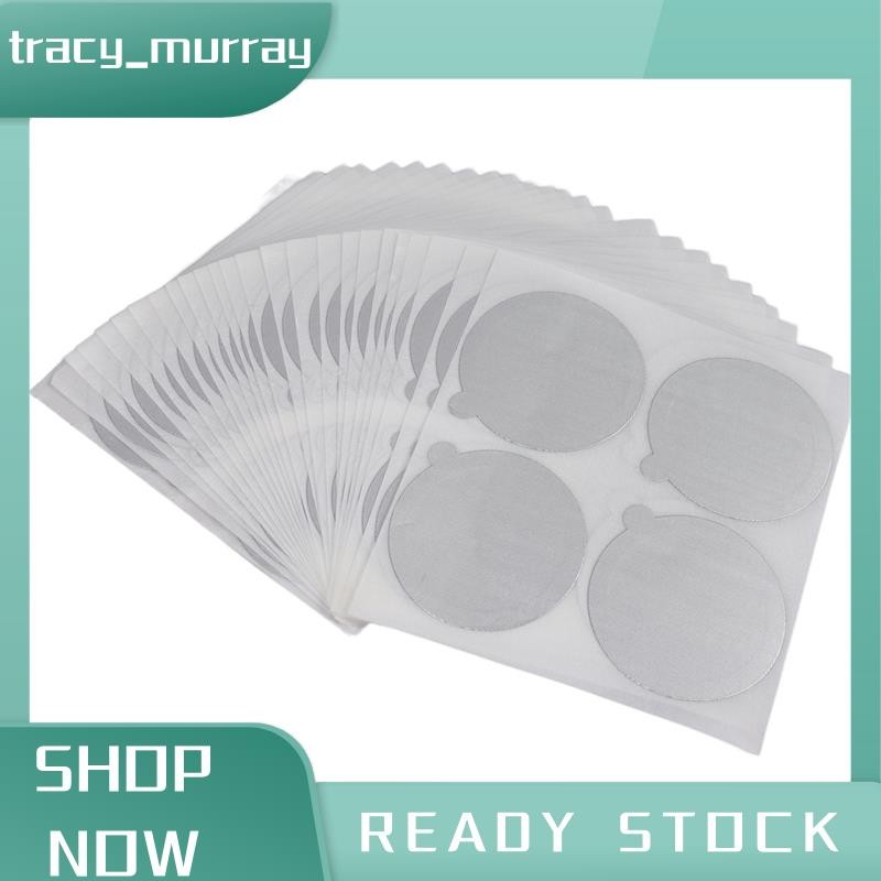 tracy_murray 100 ชิ้นกาวอลูมิเนียมฟอยล์ฝาปิดซีลสติกเกอร์สําหรับบรรจุกาแฟเปล่าแบบใช้แล้วทิ้ง Pod ฝาครอบแบบใช้ซ้ําได้ 37 มม.