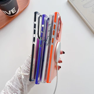 Matte โปร่งแสง Gradual เลเซอร์ Aurora แม่เหล็กสําหรับ Samsung S26 Ultra S25 Ultra S24 S23 S22 S21 Ultra Plus S25 S24 S23 S21 FE A56 ไร้สายชาร์จ Hard กันกระแทก