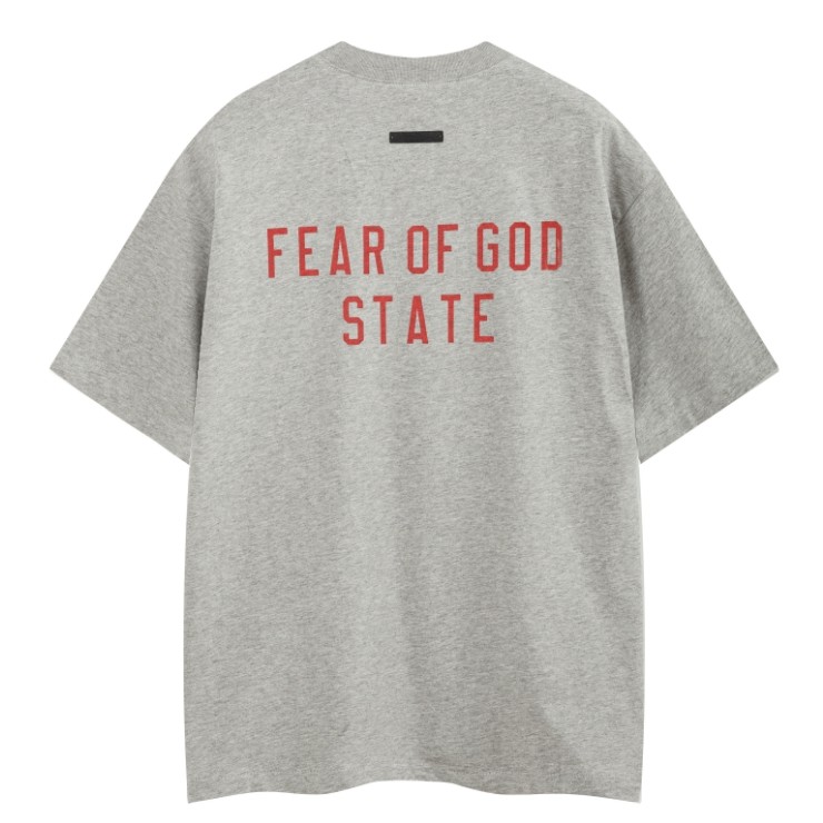 พร้อมสต็อก หมอก เส้นคู่พื้นฐานใหม่ด้านหน้าและด้านหลังหลวมจดหมายพิมพ์ผ้าฝ้าย 100% เสื้อยืดคอกลมแขนสั้น