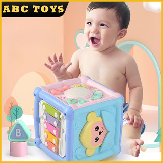 Bayi Musik Pendidikan Mainan Multifungsi Balita Musik Hexahedron Geometri Bayi Blok Bangunan Pencerahan Mainan Pendidikan Bayi