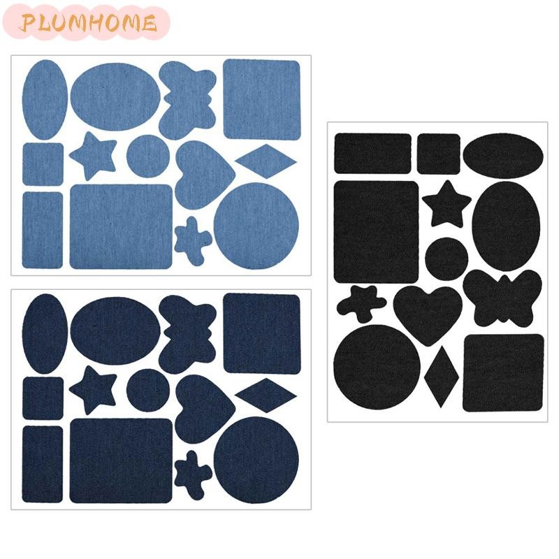 PLUMHOME Self Adhesive Black/Blue Patch สําหรับลงเสื้อแจ็คเก็ตกางเกงผ้าซ่อมล้างทําความสะอาดได้ Patch