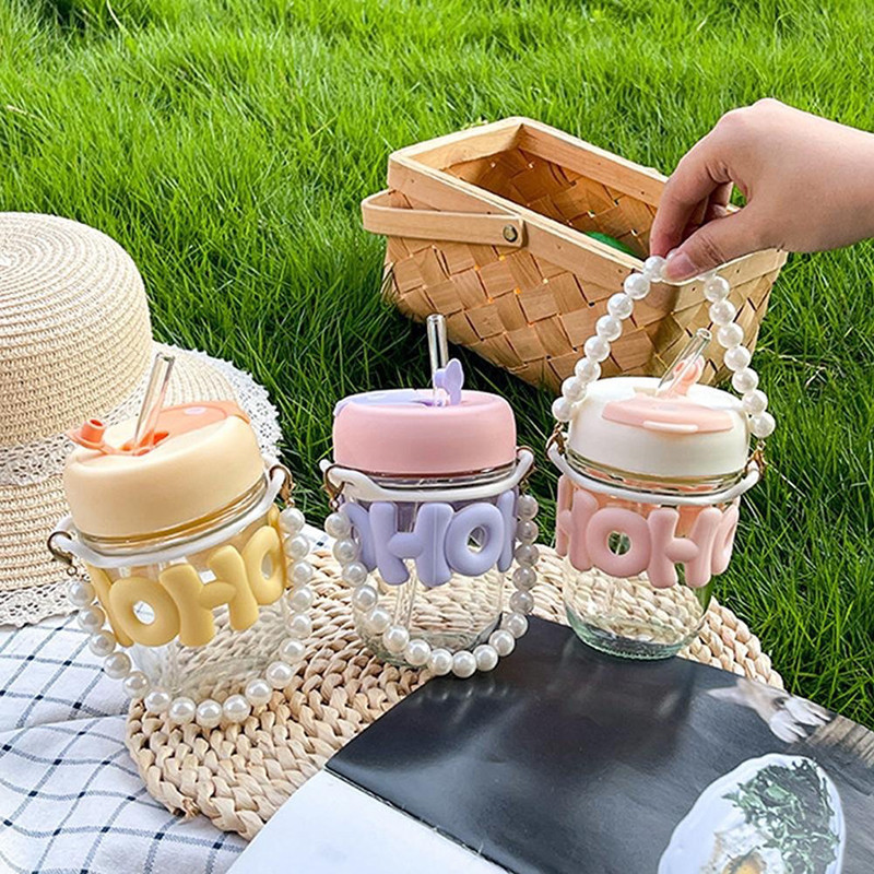 350ml แก้วกาแฟ ใส่กาแฟร้อน ใส่น้ำ แก้วกาแฟ พร้อมหลอดแก้ว เข็มขัดถ้วยมุก แก้วน้ำ พร้อมปลอก - รูปที่ 3