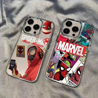 สำหรับ iPhone 11 13 12 14 15 16 pro Max XR Xsmax 6 7 8 14 15 16 Plus SE 2020 สไปเดอร์ เคสไอโฟนเคสใสกันกระแทกเคสซิลิโคน