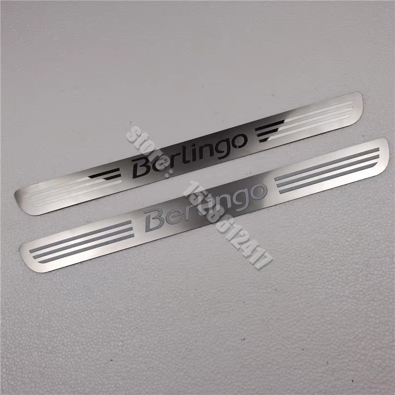 เหมาะสําหรับ Citroen Berlingo B9 MK2 II 2008 2009 2010 2011- 2024 2 ชิ้นประตูด้านหน้า SUS Scuff แผ่น