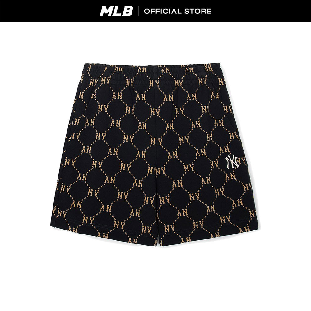 MLB กางเกงขาสั้น ยูนิเซ็กส์ Jacquard Dia Monogram รุ่น 3ASPM0144 50BKS สีดำ