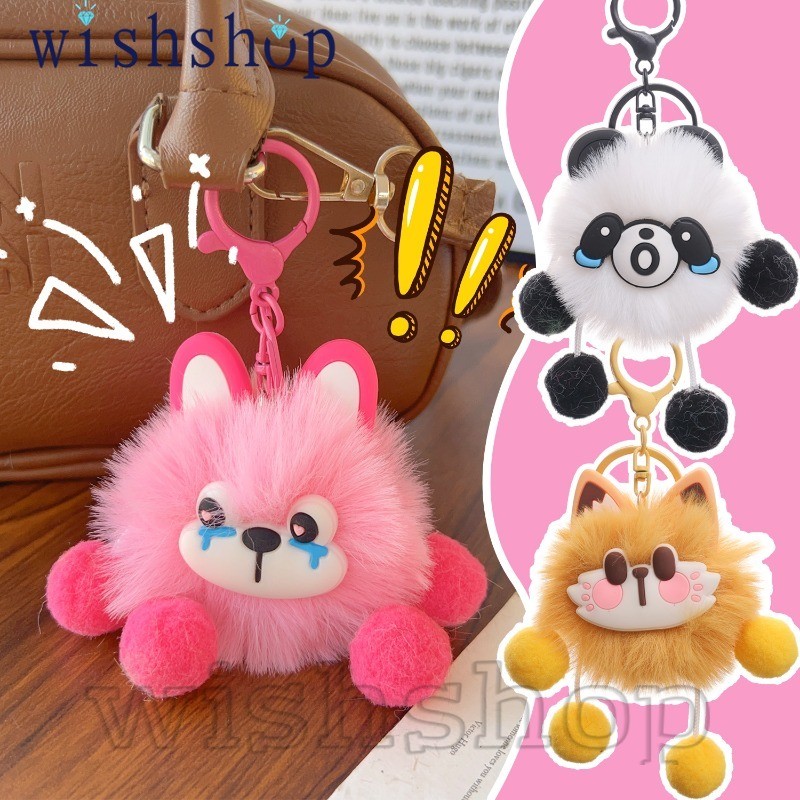 พวงกุญแจตุ๊กตาสัตว์การ์ตูน-ของขวัญเพื่อน,นักเรียน-ที่ใส่กุญแจตุ๊กตาลูกบอลถ่านหินยัดไส้-แฟชั่น,คาวาอี้,โดปามีน-กระเป๋าเป้สะพายหลังแขวนเครื่องประด