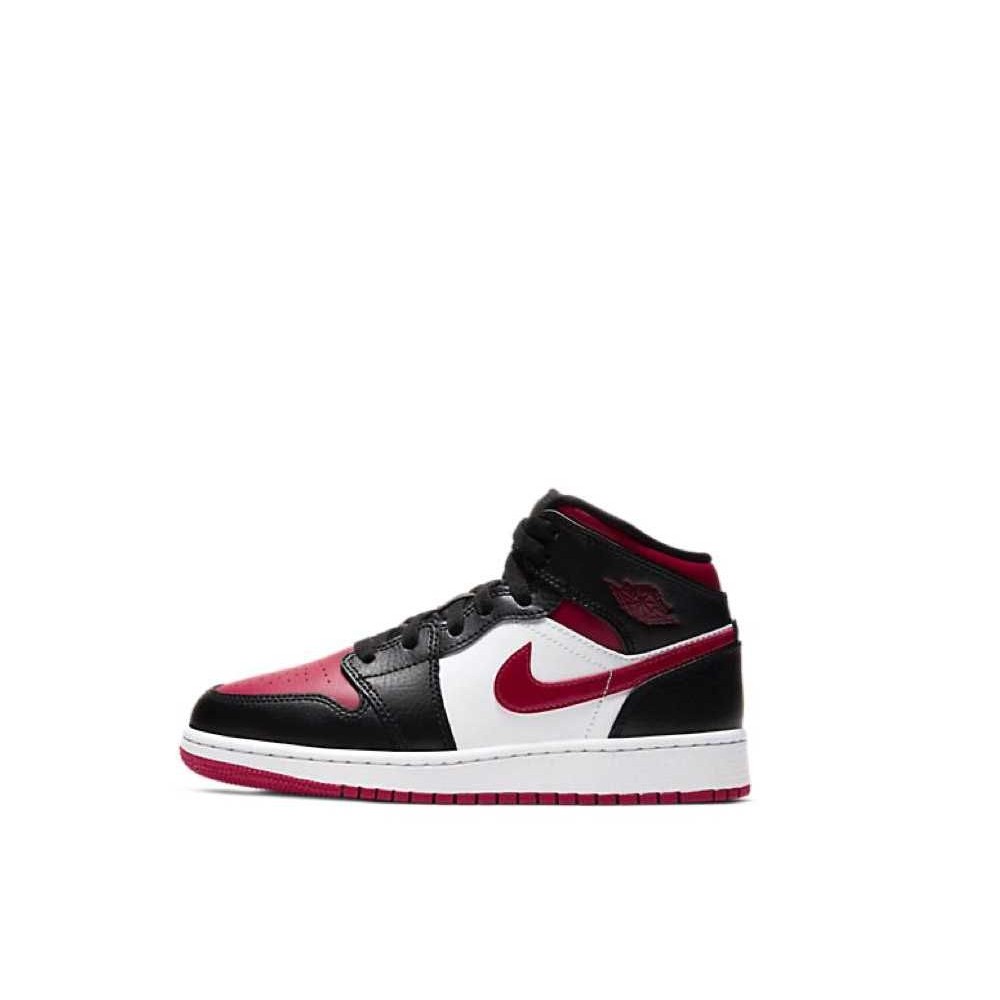 NIKE AIR JORDAN 1 MID GS BLACK RED WHITE Unused