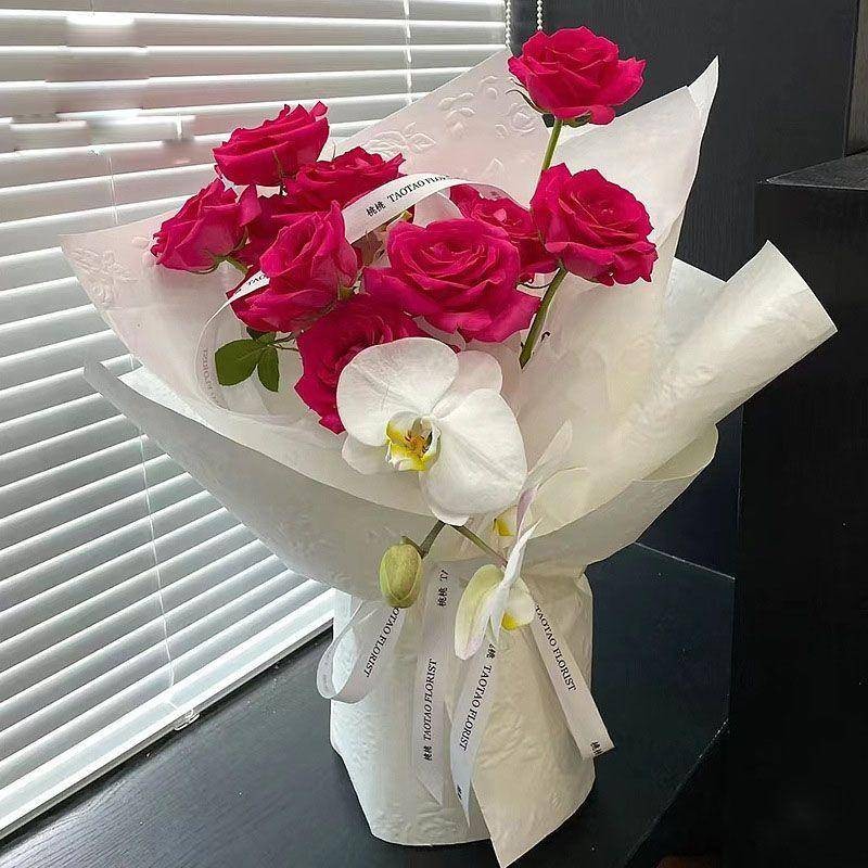 10ชิ้นกุหลาบหินเม็ดบรรเทาห่อช่อดอกไม้บรรจุภัณฑ์กระดาษร้านดอกไม้การจัดดอกไม้ทําเองของขวัญวัสดุตกแต่งวันหยุดวันเกิด - รูปที่ 3