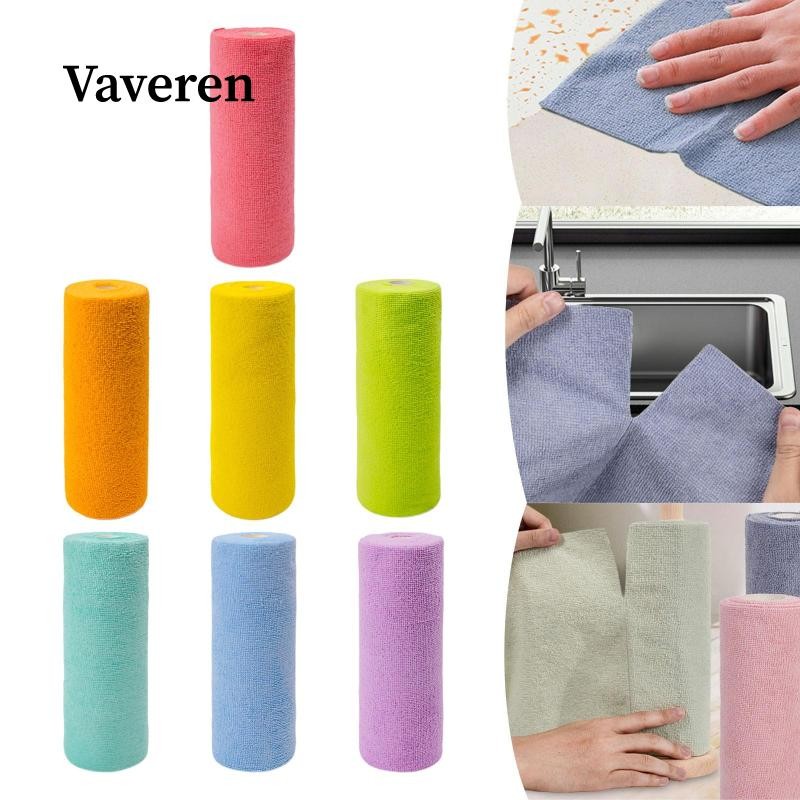 [Vaveren] ผ้าทําความสะอาดไมโครไฟเบอร์ Rag ล้างทําความสะอาดได้ 20 ชิ้นสําหรับจานหม้อ Pan