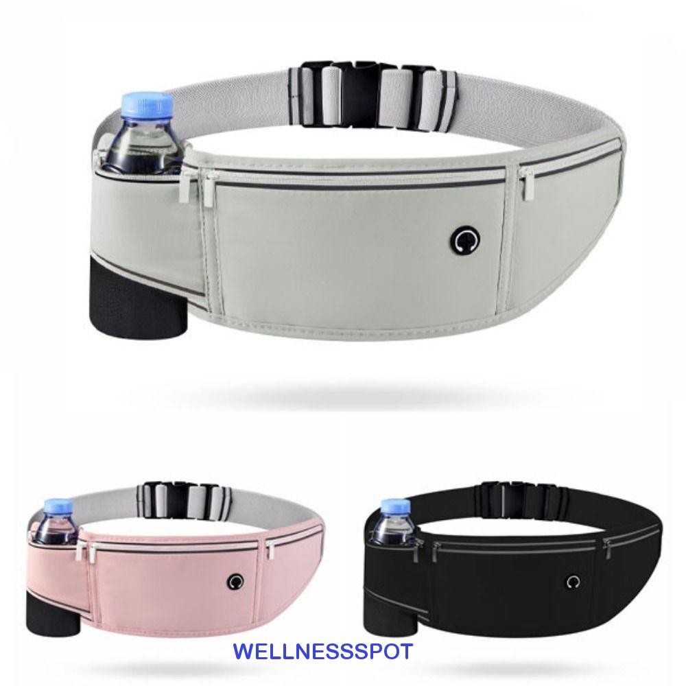 Wellnessspot กระเป๋าวิ่งมาราธอน, กระเป๋าคาดเอววิ่งกันน้ําน้ําหนักเบา, อุปกรณ์วิ่งเคสกระเป๋าเข็มขัดพร้อมกระเป๋าขวดกระเป๋าโทรศัพท์กีฬา Fanny แพ็คโทรศัพท์