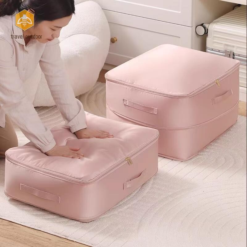 Travel Compression Storage Bag กระเป๋าผ้านวมขนาดใหญ่สําหรับผ้านวมเสื้อผ้าผ้าห่ม Organizer ผ้าพันคอกระเป๋าใหม่
