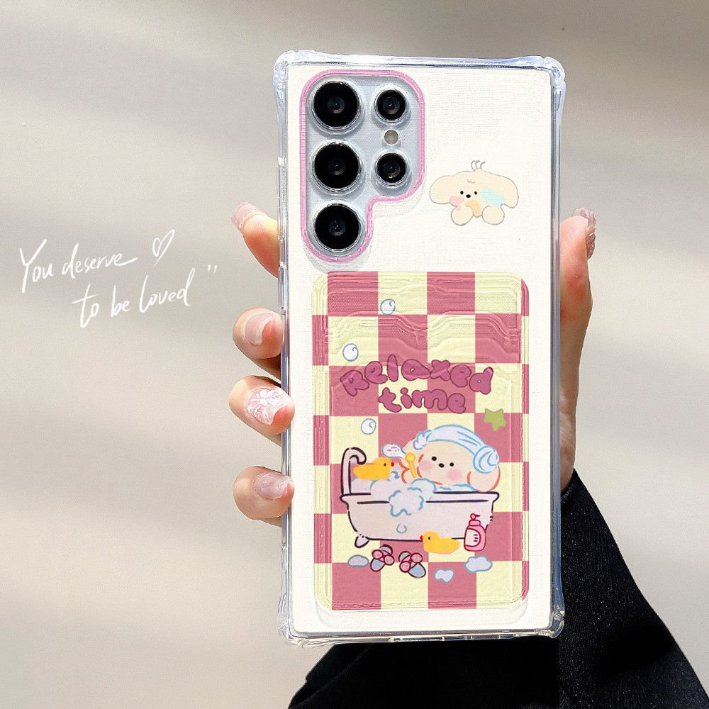 TPU ที่ใส่บัตรเคส For Samsung A15 A16 A55 5G A06 A05S A05 A54 A34 A35 A53 S24 Ultra S23 FE A22 A73 A52 A12 A14 A33 A13