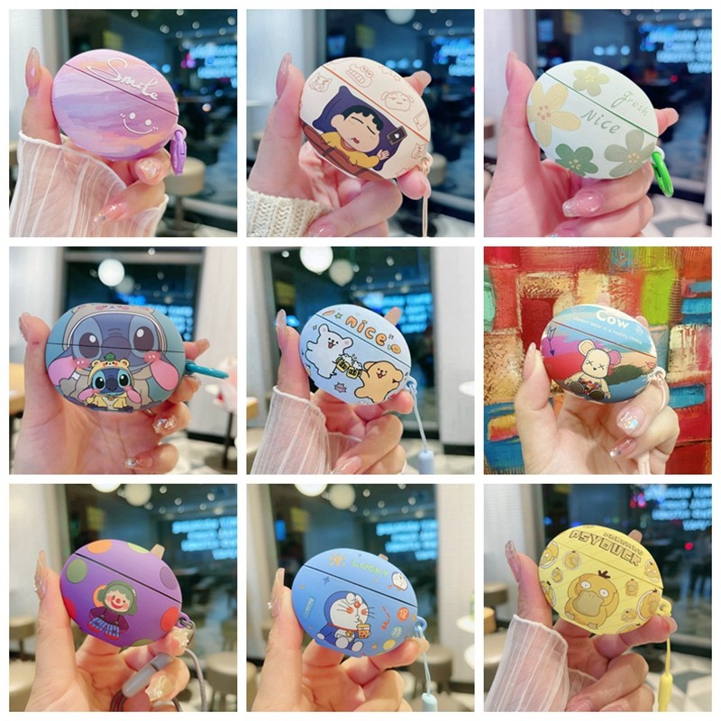 อะนิเมะน่ารัก Matte คู่การ์ตูนนุ่มกันกระแทกสําหรับ Huawei Freebuds 6i TPU Multicolor ป้องกันหูฟังปลอก Freebud 6i ฝาครอบ