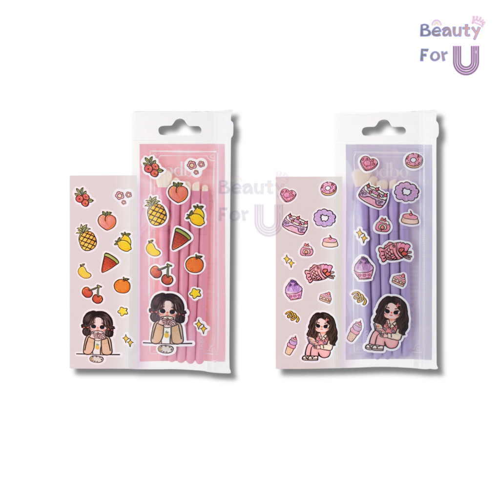 Odbo Special Brush Set od8061 เซ็ตแปรงแต่งตา ไซส์พกพา ฟรีสติกเกอร์